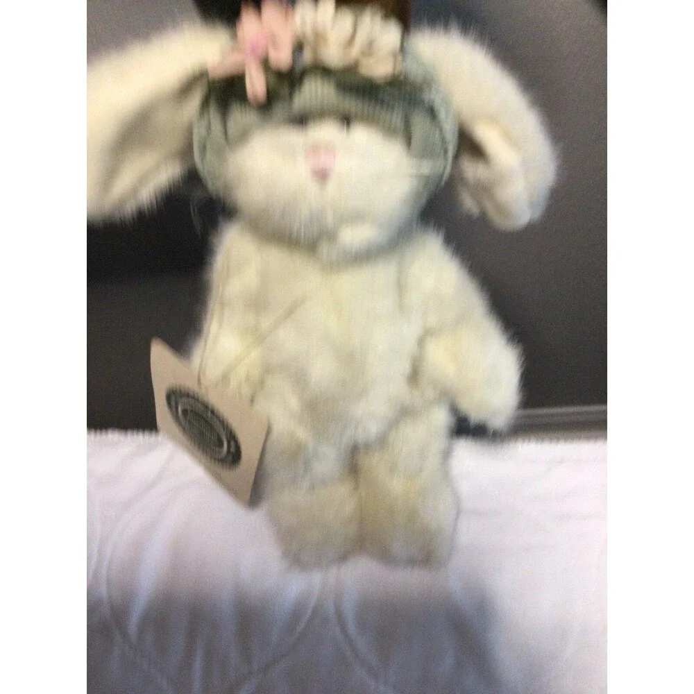 Boyds Bear ‘ Cathy J. Hiphop  Plush Jointed Bunny Rabbit in Hat 10”tall